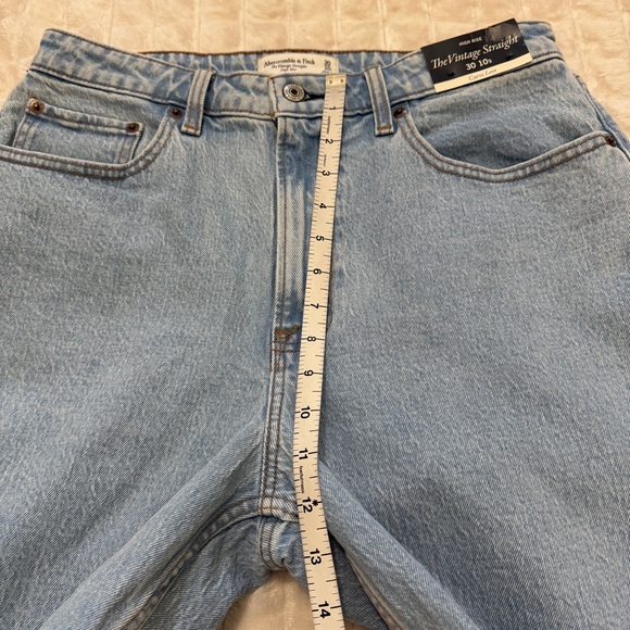 NEW Abercrombie & Fitch 30 10 Short Curve Love Vintage Straight High Rise Jeans - Picture 5 of 9